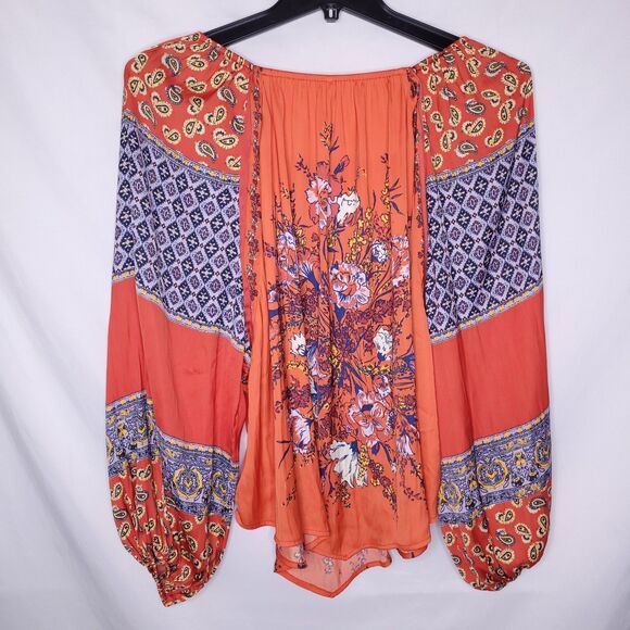 Free People Top Small Colorful Floral Positano Off Shoulder - Picture 5 of 11